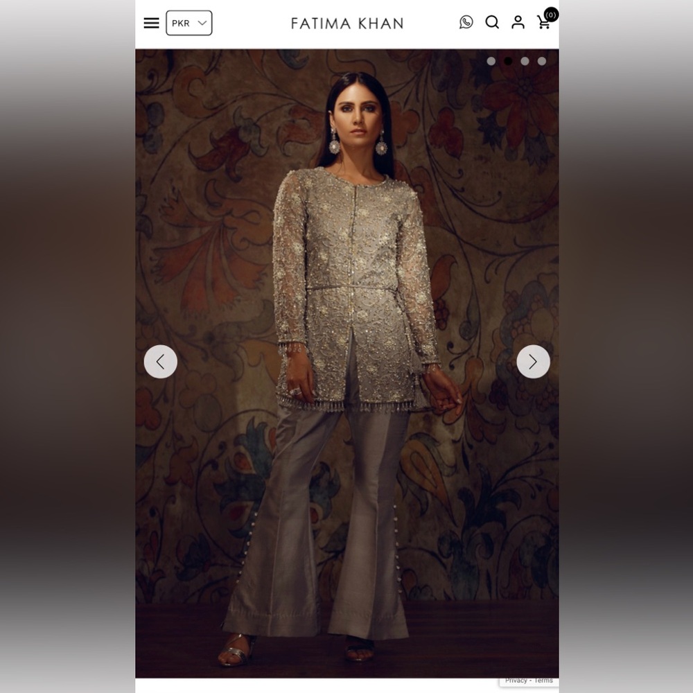 Fatima khan EMBROIDERED SILVER GREY shalwar kameez - Picture 3 of 13